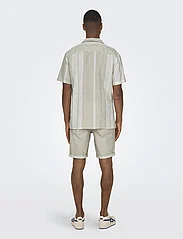 ONLY & SONS - ONSCAIDEN SS STRIPE LINEN RESORT NOOS - short-sleeved shirts - vintage khaki - 3