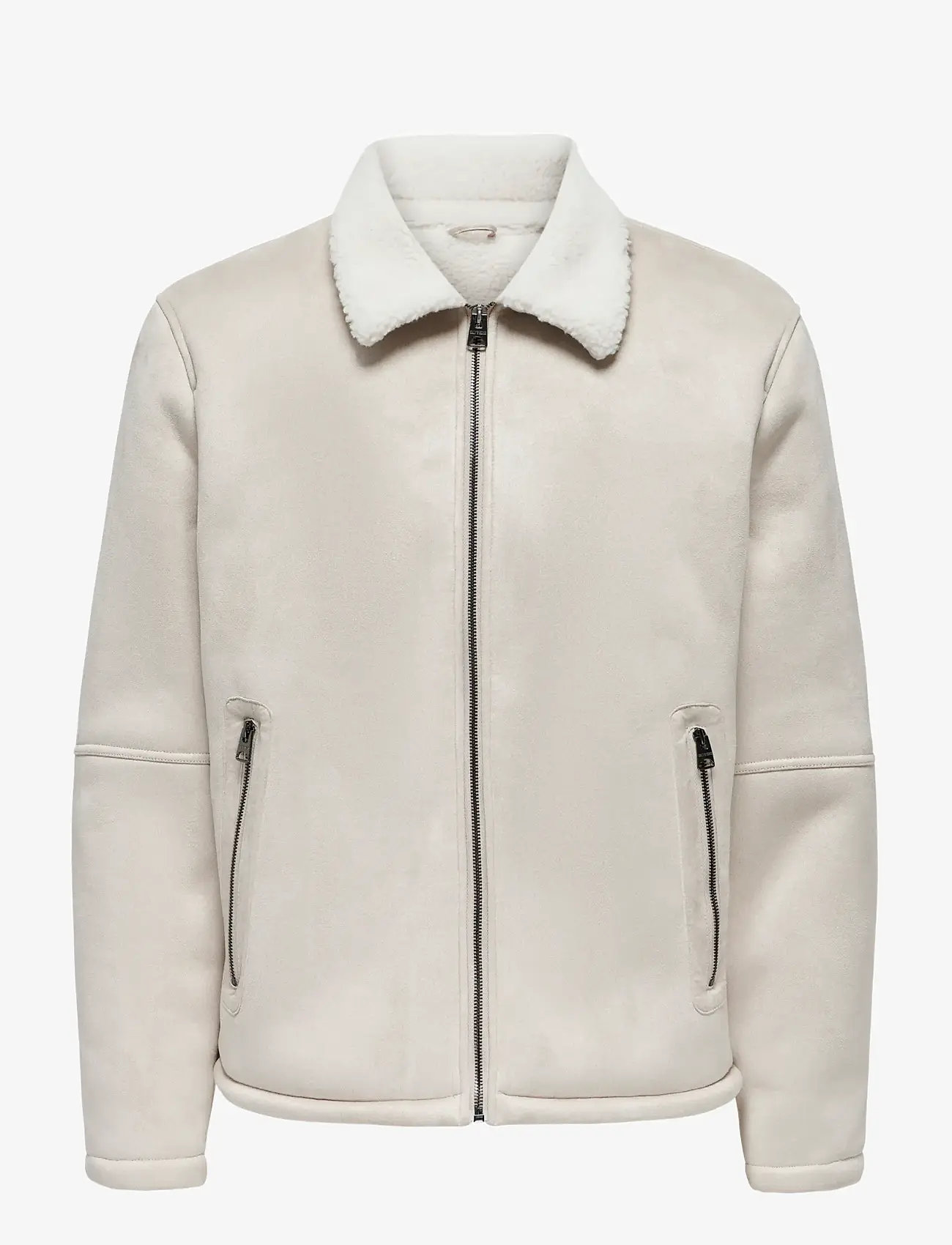 ONLY & SONS - ONSROYCE SHEARLING JACKET OTW - efterårsjakker - silver lining - 1