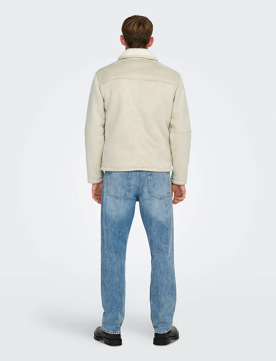 ONLY & SONS - ONSROYCE SHEARLING JACKET OTW - efterårsjakker - silver lining - 3