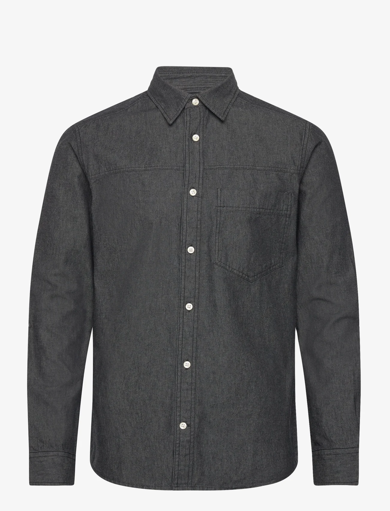 ONLY & SONS - ONSDINO REG CHAMBRAY LS SHIRT - avslappede skjorter - black - 0