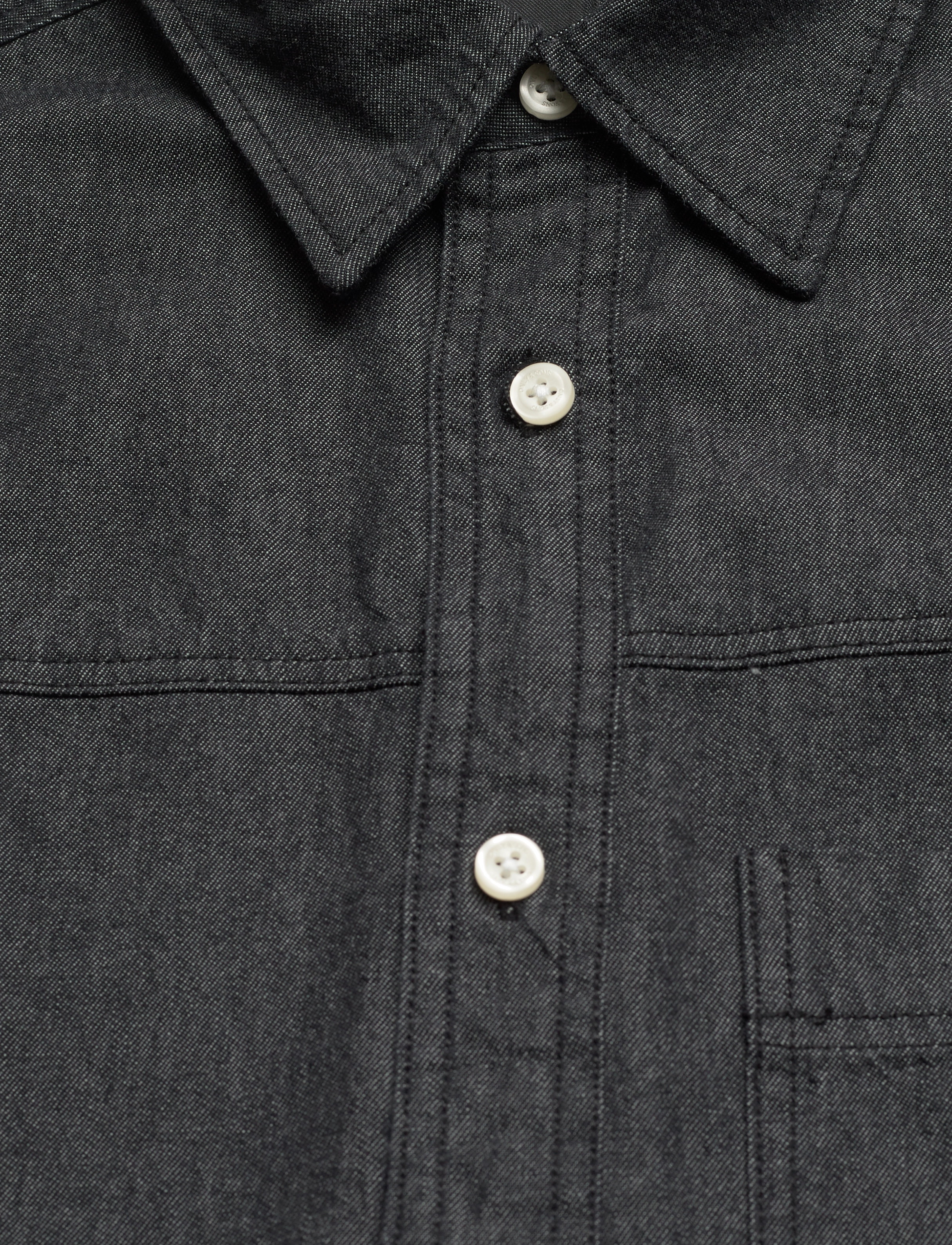 ONLY & SONS - ONSDINO REG CHAMBRAY LS SHIRT - black - 3