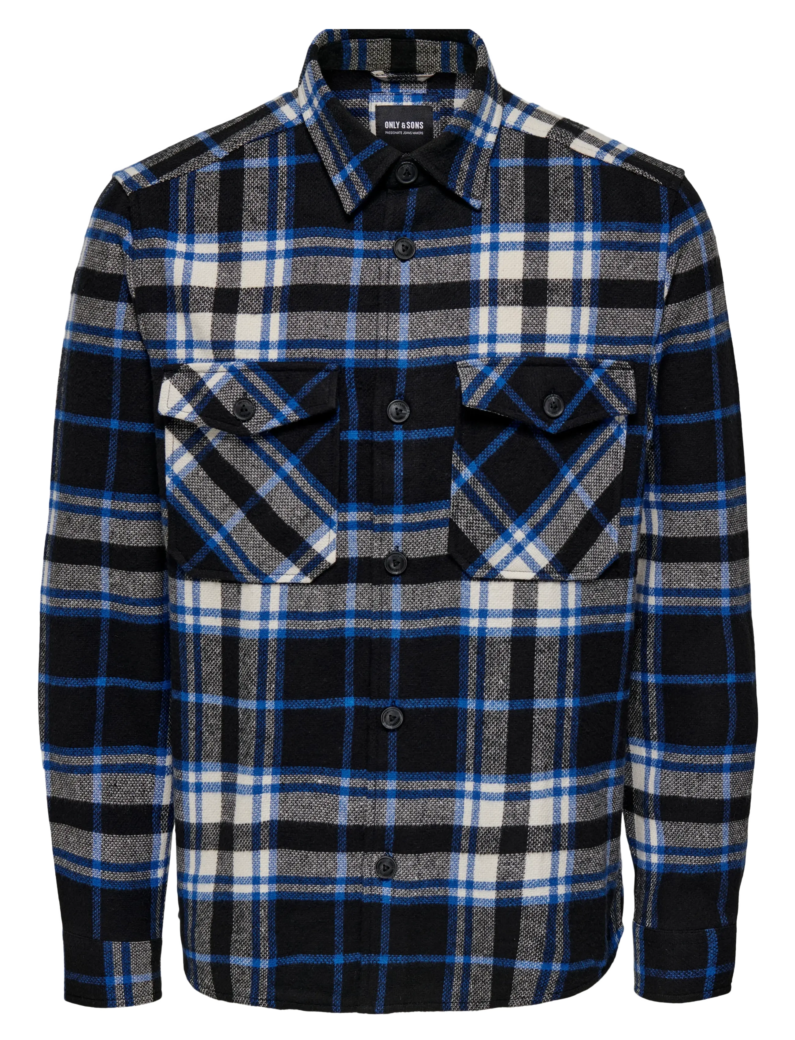 ONLY & SONS ONSMILO OVR CHECK LS SHIRT NOOS - Overshirts - BLACK / black
