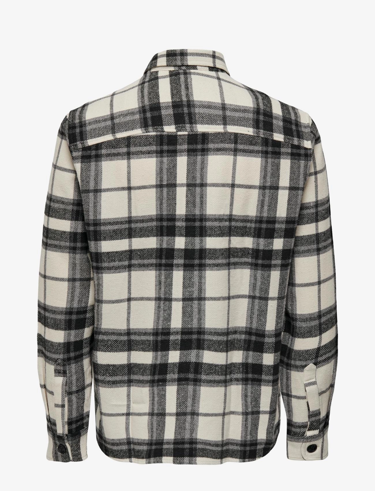 ONLY & SONS - ONSMILO OVR CHECK LS SHIRT NOOS - laveste priser - cloud dancer - 2
