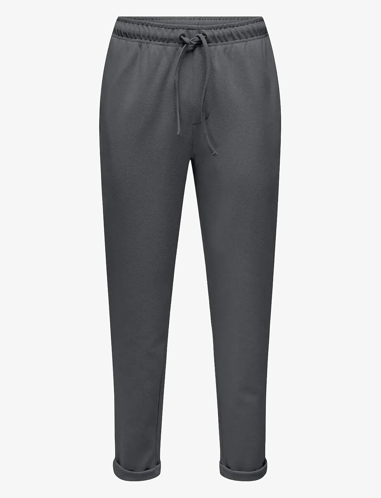 ONLY & SONS - ONSANTON REG PIQUE PANTS - dark grey melange - 0