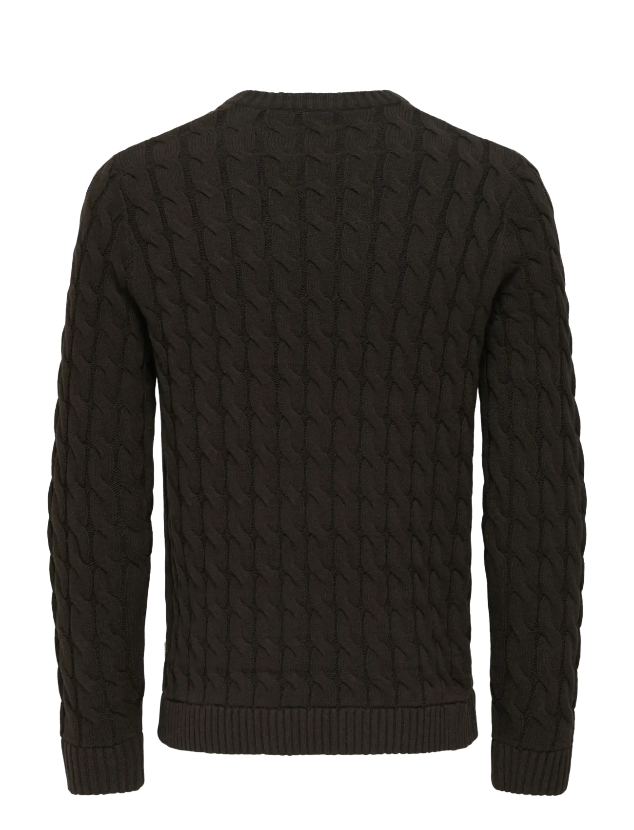 ONLY & SONS - ONSKICKER LIFE REG 3 CABLE CREW KNIT - adījumi ar apaļu kakla izgriezumu - coffee bean - 1