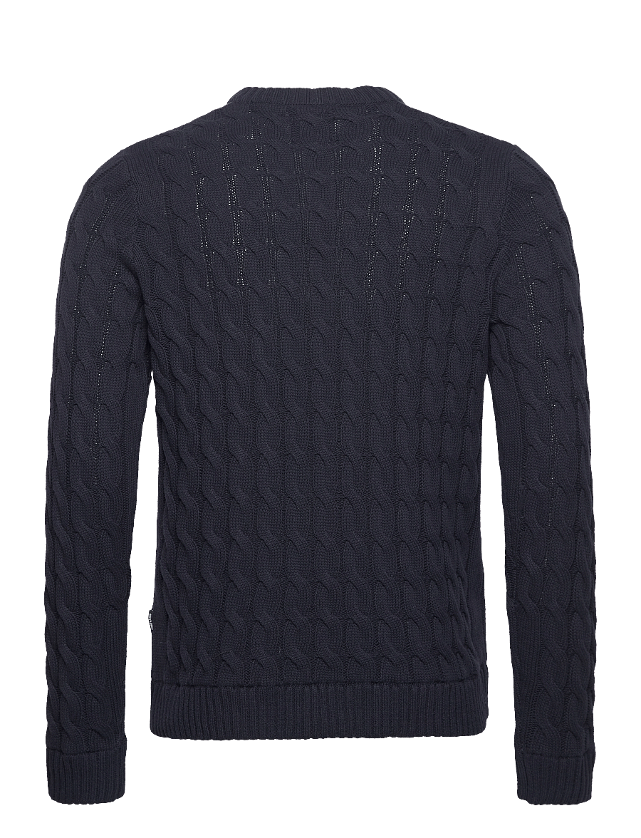 ONLY & SONS - ONSKICKER REG 3 CABLE CREW KNIT - Ümara kaelusega - dark navy - 2