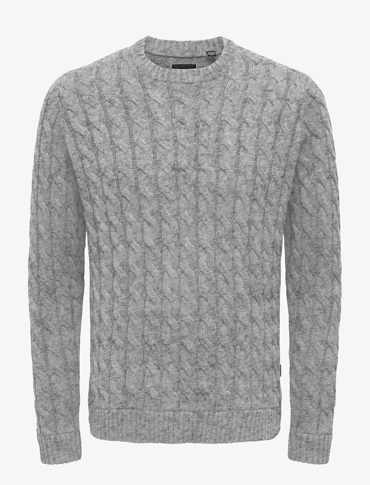 ONLY & SONS - ONSKICKER LIFE REG 3 CABLE CREW KNIT - Ümmarguse kaelusega kudumid - light grey melange - 0
