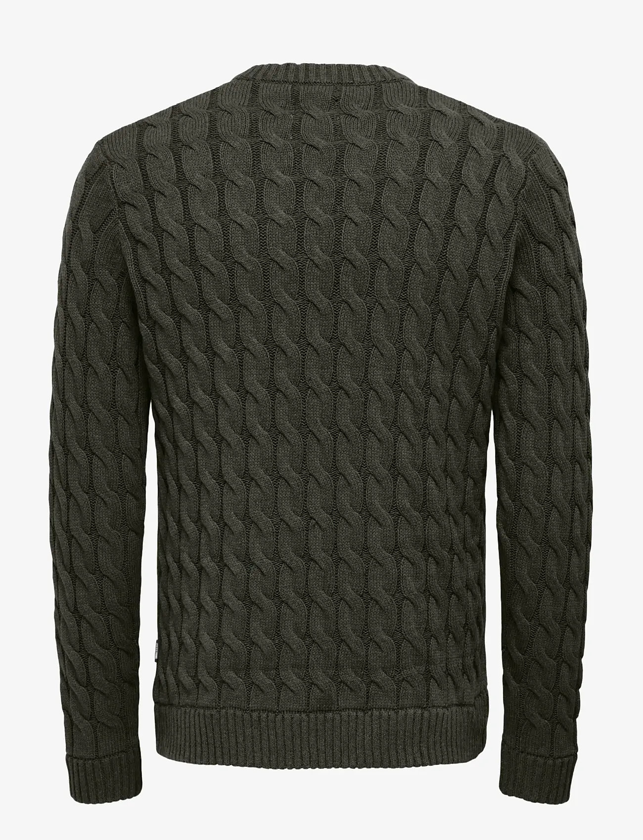 ONLY & SONS - ONSKICKER LIFE REG 3 CABLE CREW KNIT - round necks - rosin - 1