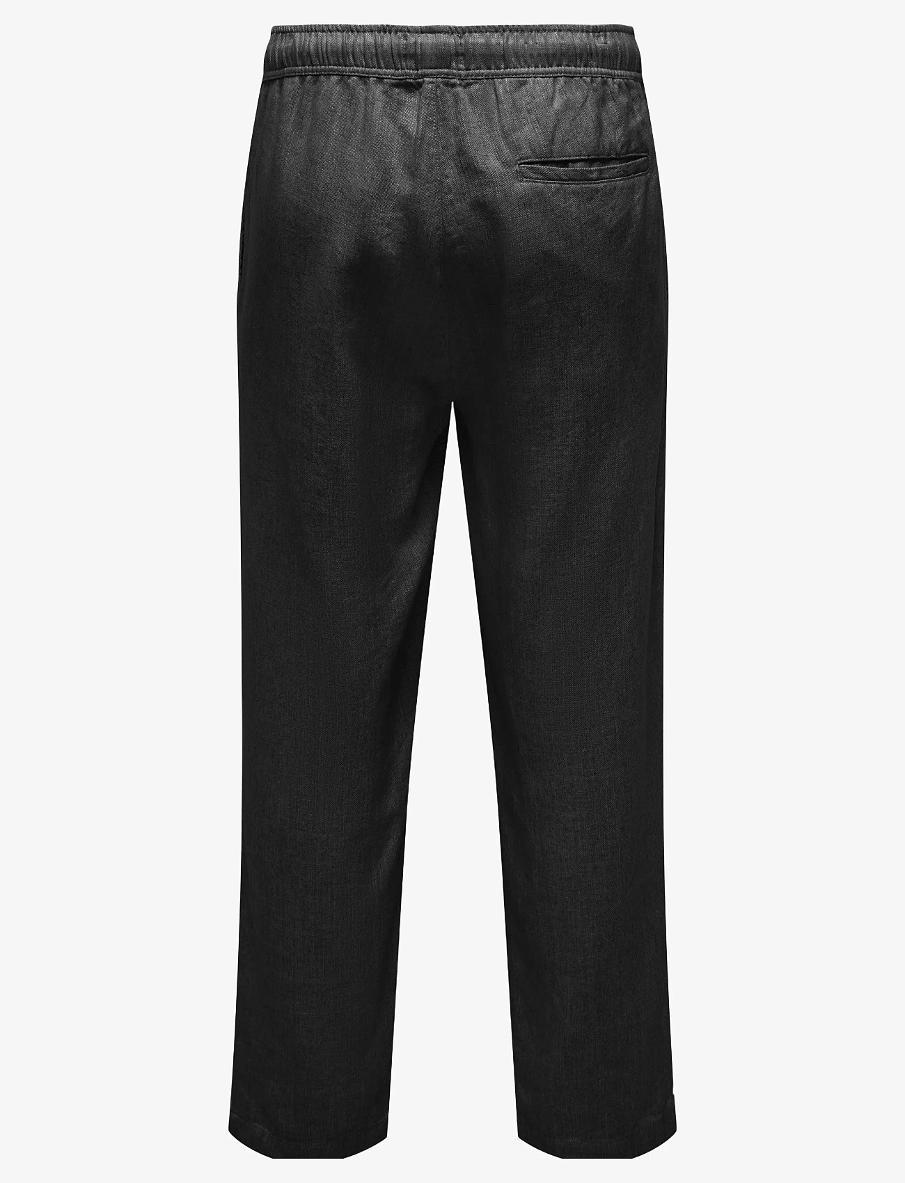 ONLY & SONS - ONSSINUS LOOSE VISC LIN 0075 PNT CS - linnebyxor - black - 1