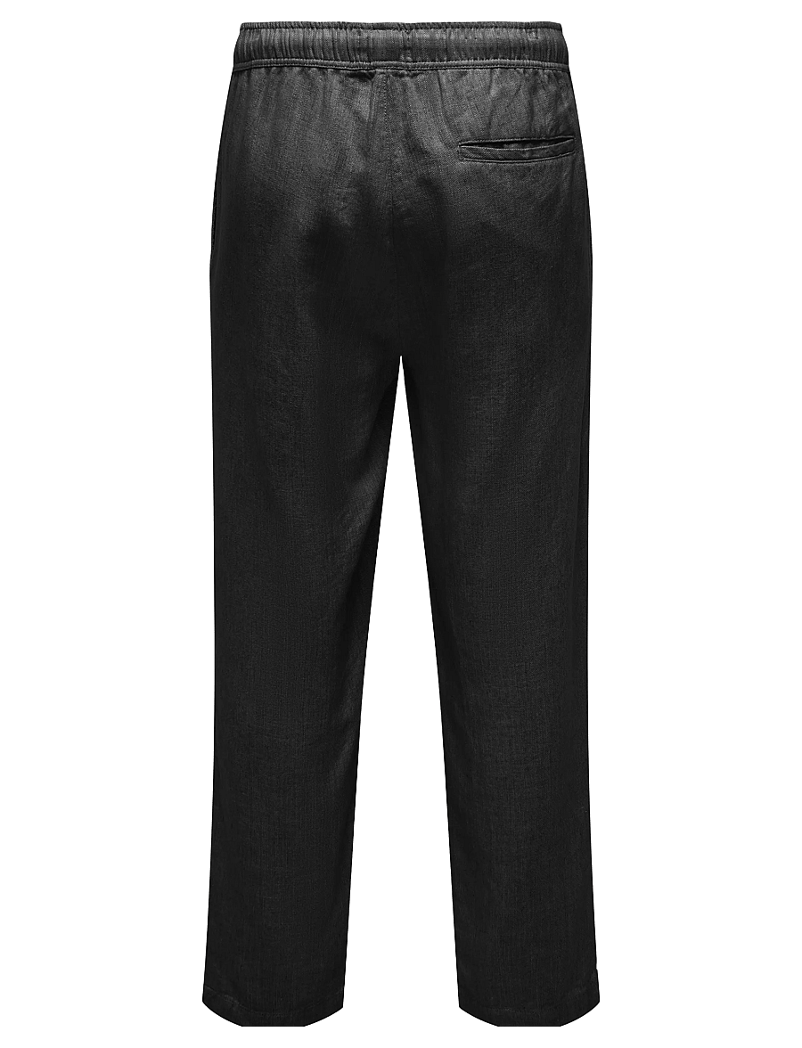ONLY & SONS - ONSSINUS LOOSE VISC LIN 0075 PNT CS - leinenhosen - black - 1