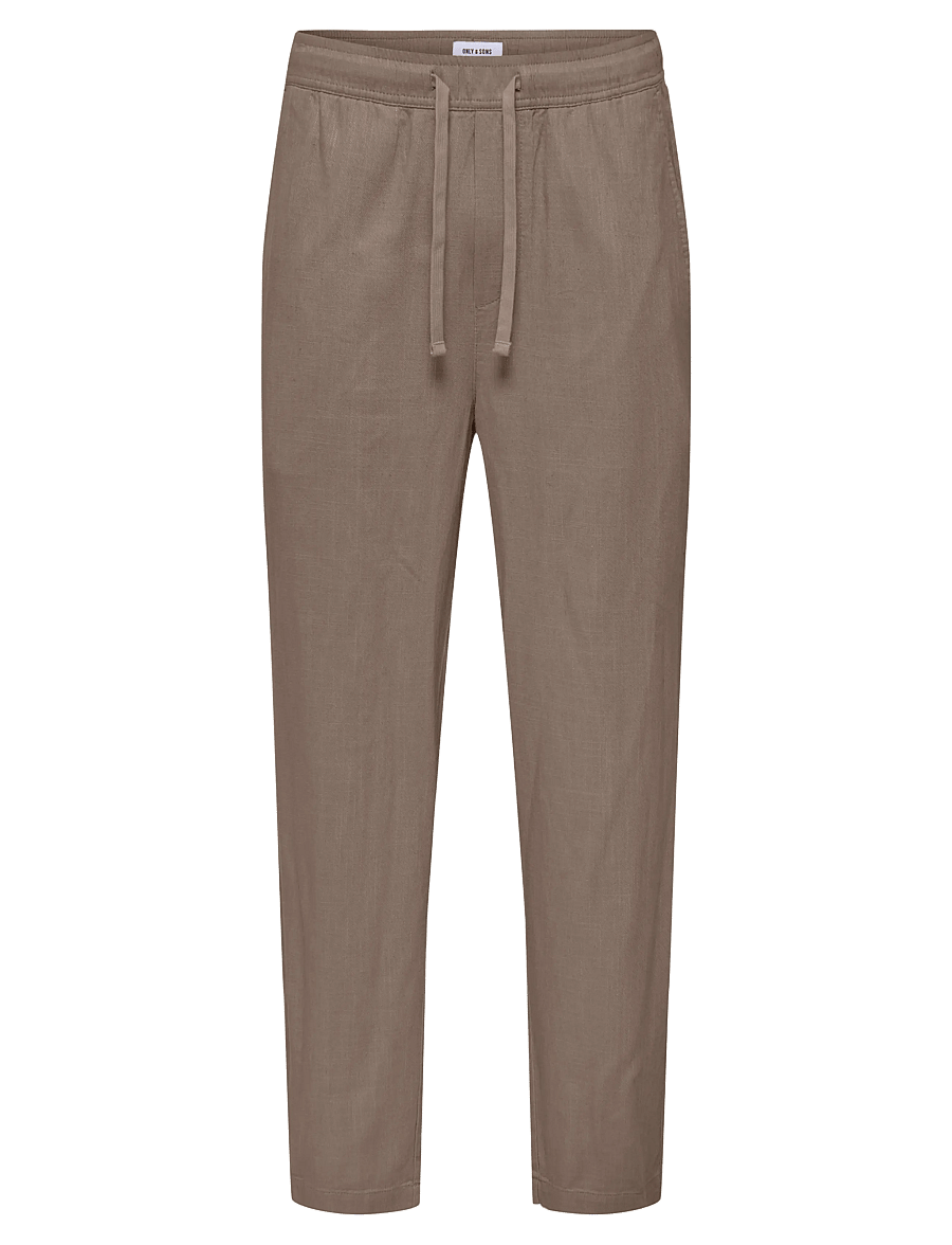 ONLY & SONS - ONSSINUS LOOSE VISC LIN 0075 PNT CS - leinenhosen - fossil - 0