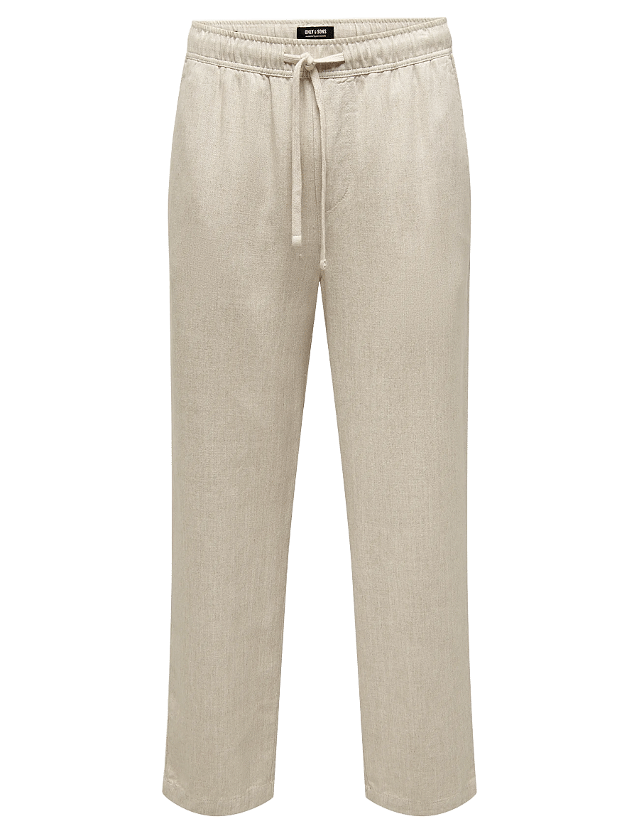 ONLY & SONS - ONSSINUS LOOSE VISC LIN 0075 PNT CS - leinenhosen - oatmeal - 0