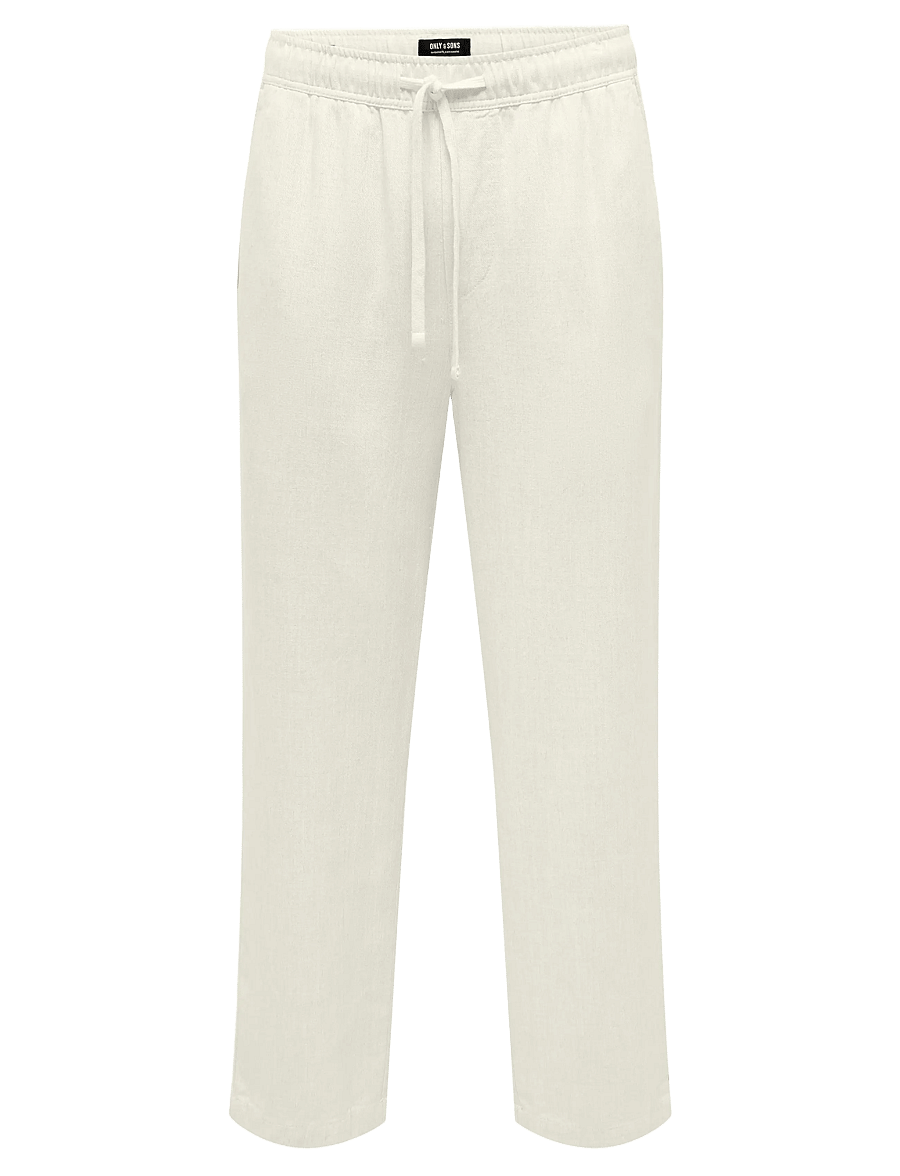 ONLY & SONS - ONSSINUS LOOSE VISC LIN 0075 PNT CS - leinenhosen - white - 0