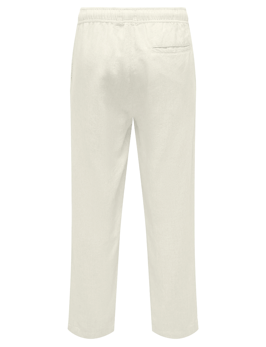 ONLY & SONS - ONSSINUS LOOSE VISC LIN 0075 PNT CS - leinenhosen - white - 1