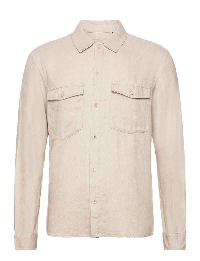 ONLY & SONS - ONSKARI LS SHIRT VISC LIN 0075 CS - leinenhemden - oatmeal - 0