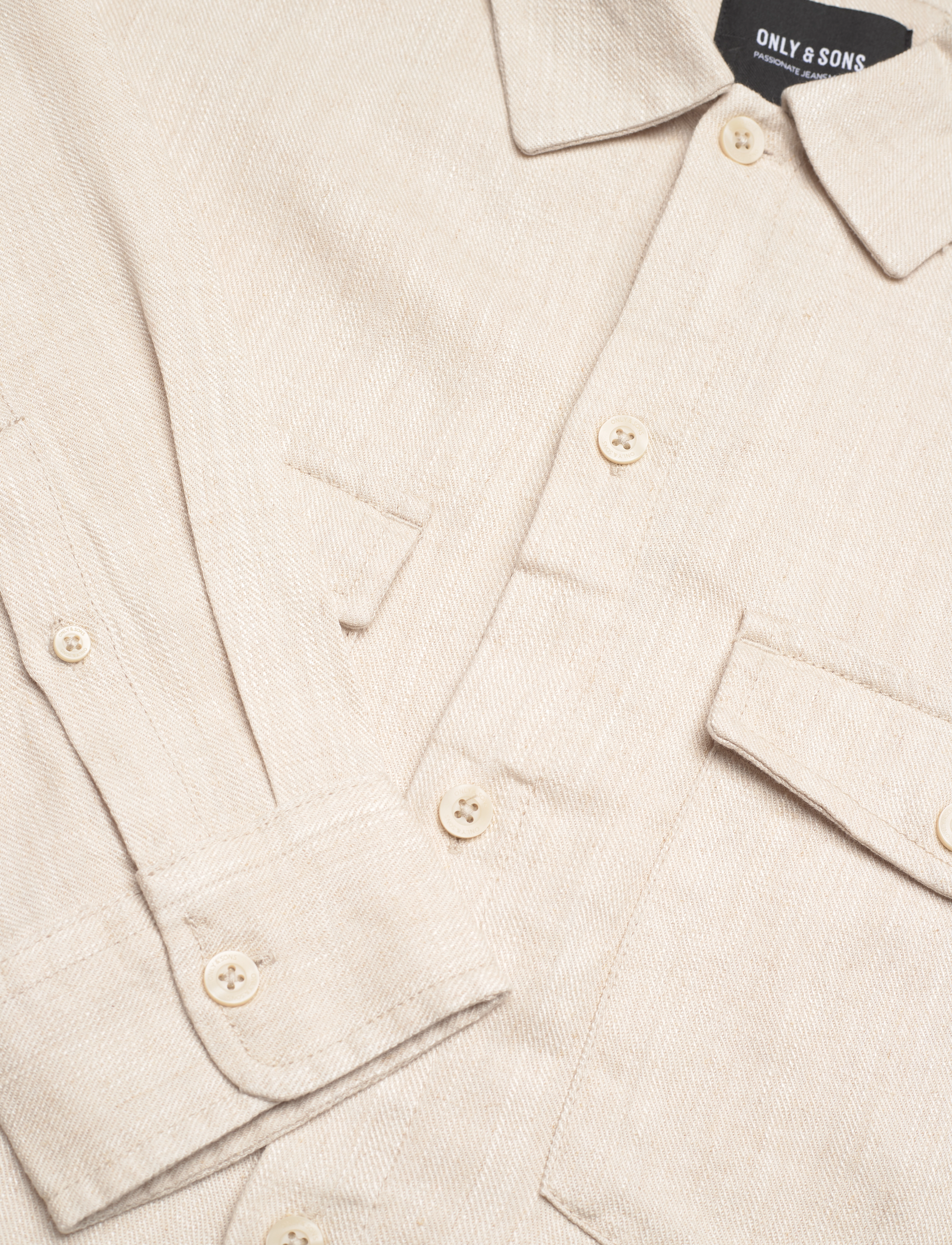ONLY & SONS - ONSKARI LS SHIRT VISC LIN 0075 CS - oatmeal - 2