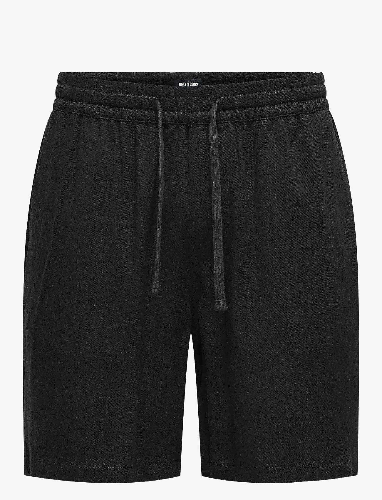 ONLY & SONS - ONSTEL VISC LIN SHORTS 0075 CS - linneshorts - black - 0