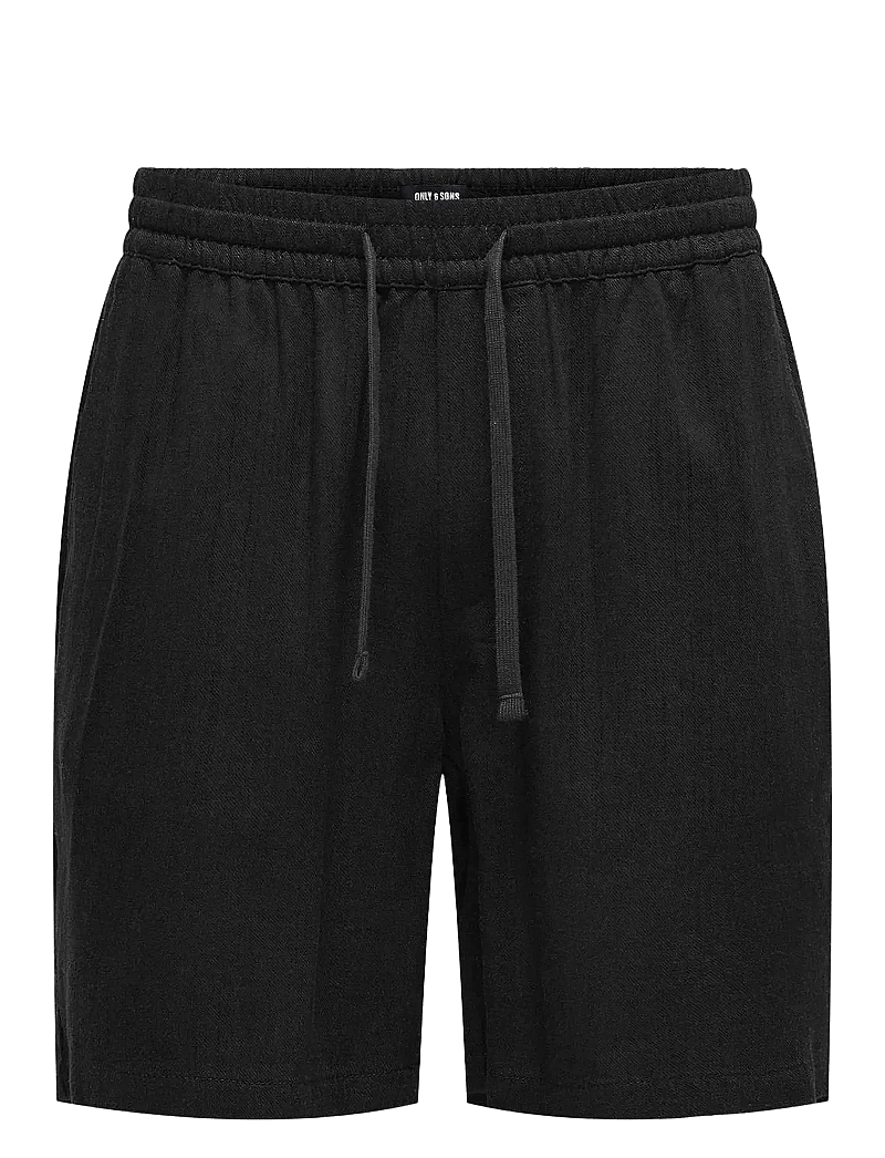 ONLY & SONS - ONSTEL VISC LIN SHORTS 0075 CS - linneshorts - black - 0