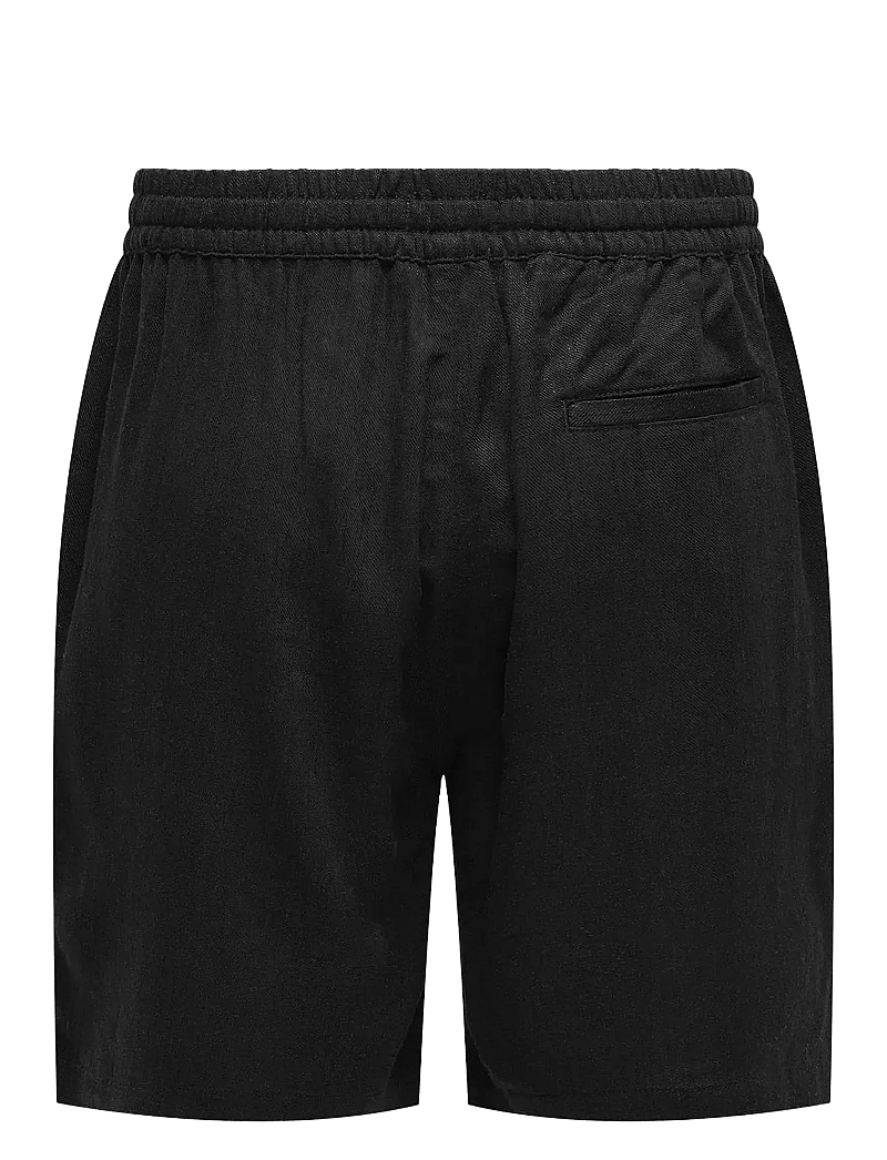 ONLY & SONS - ONSTEL VISC LIN SHORTS 0075 CS - linneshorts - black - 1