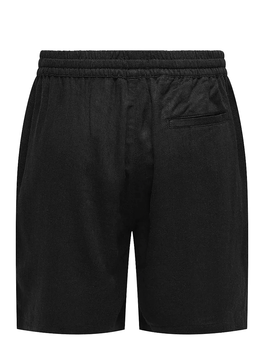 ONLY & SONS - ONSTEL VISC LIN SHORTS 0075 CS - leinen-shorts - black - 1