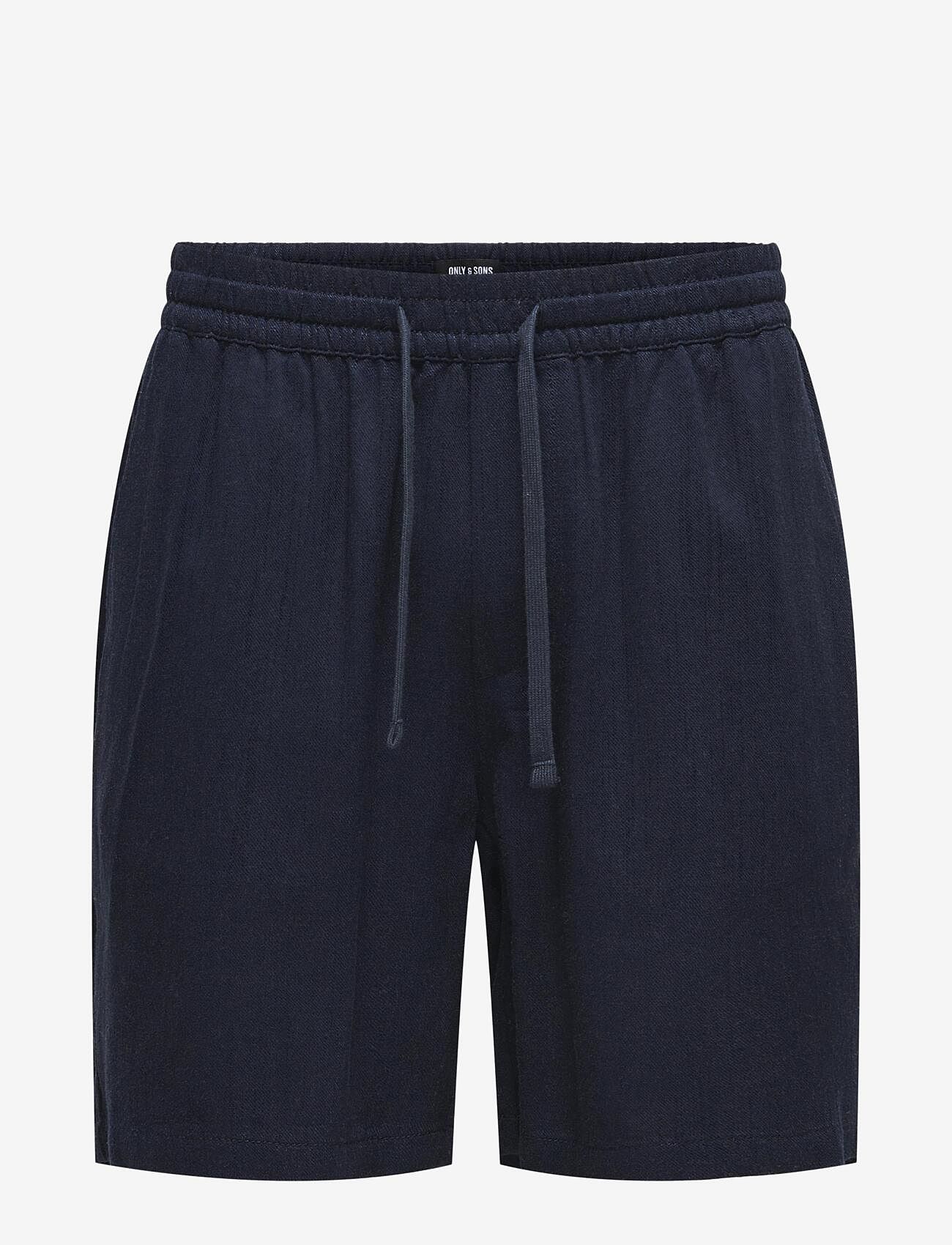ONLY & SONS - ONSTEL VISC LIN SHORTS 0075 CS - laveste priser - dark navy - 0