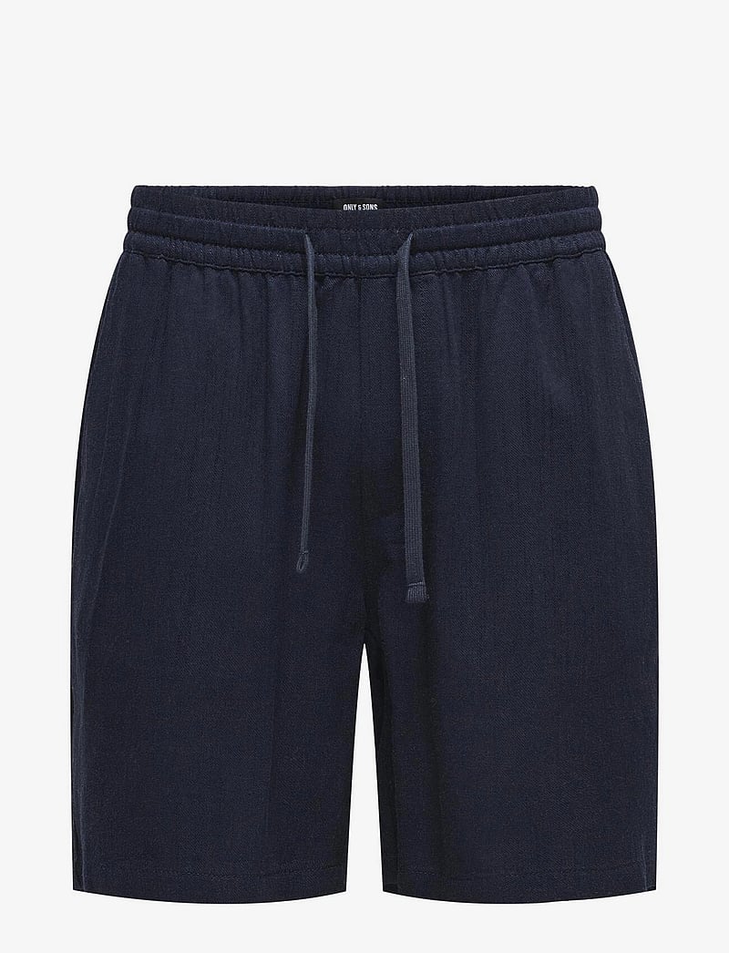 ONLY & SONS - ONSTEL VISC LIN SHORTS 0075 CS - leinen-shorts - dark navy - 0