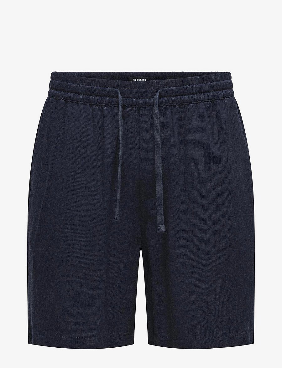 ONLY & SONS - ONSTEL VISC LIN SHORTS 0075 CS - leinen-shorts - dark navy - 0