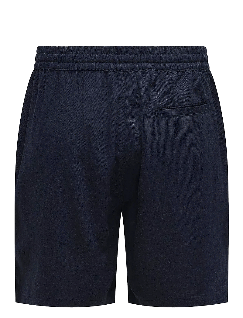 ONLY & SONS - ONSTEL VISC LIN SHORTS 0075 CS - leinen-shorts - dark navy - 1