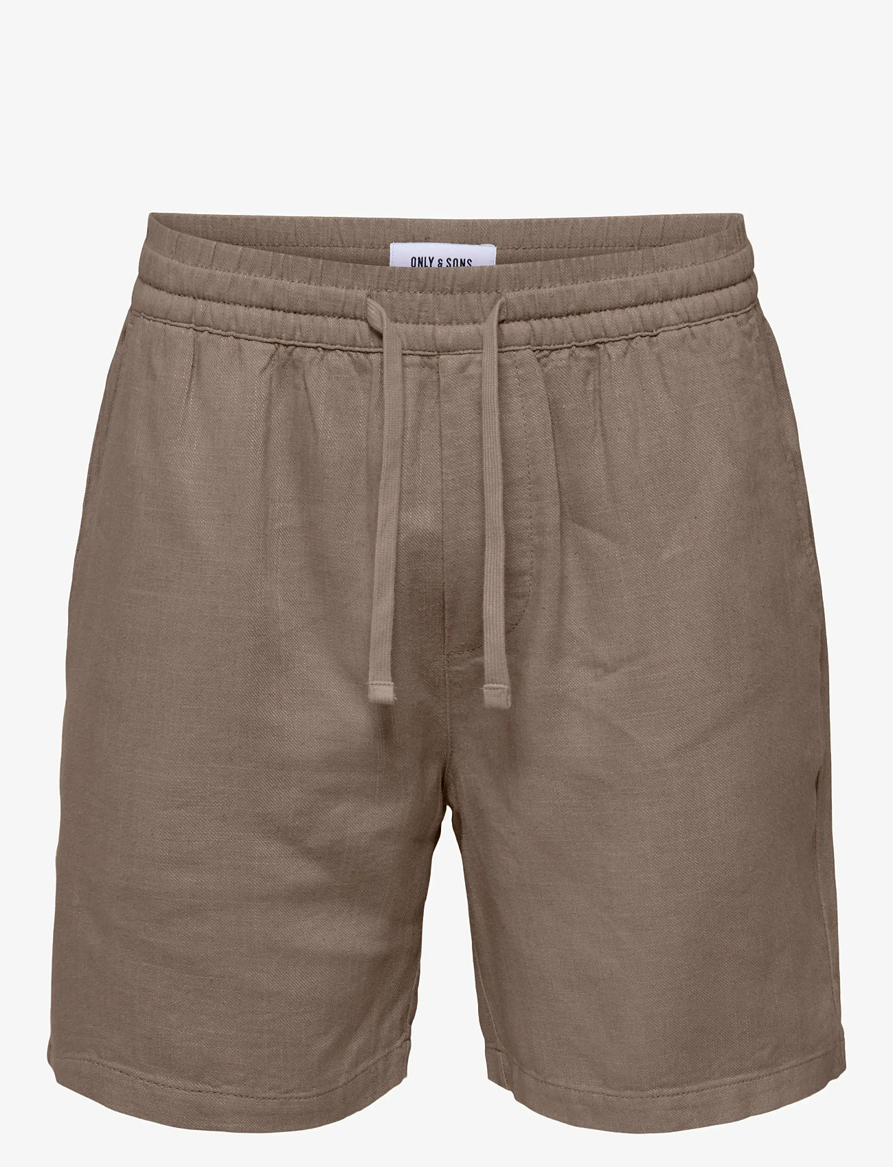 ONLY & SONS - ONSTEL VISC LIN SHORTS 0075 CS - leinen-shorts - fossil - 0
