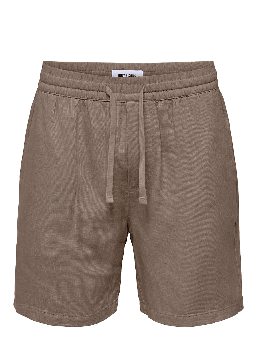 ONLY & SONS - ONSTEL VISC LIN SHORTS 0075 CS - leinen-shorts - fossil - 0