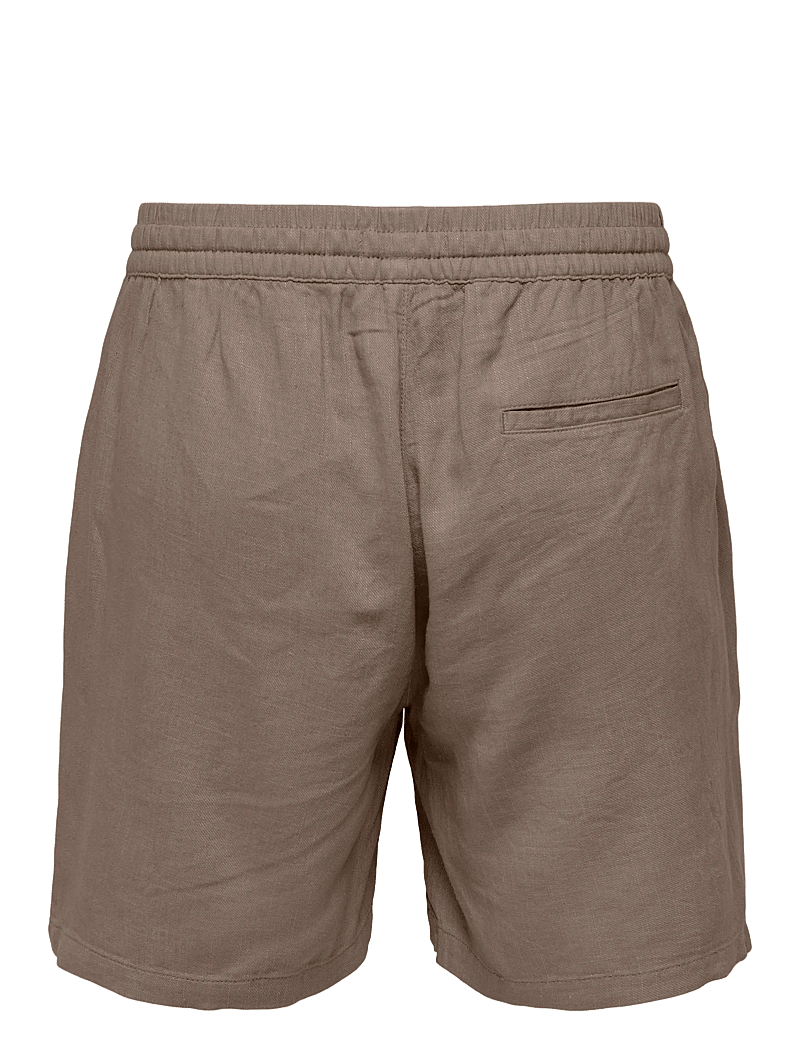 ONLY & SONS - ONSTEL VISC LIN SHORTS 0075 CS - leinen-shorts - fossil - 1