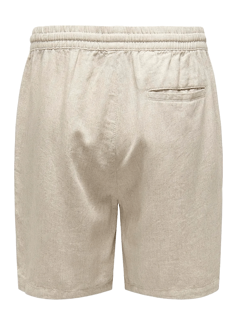 ONLY & SONS - ONSTEL VISC LIN SHORTS 0075 CS - hørshorts - oatmeal - 1
