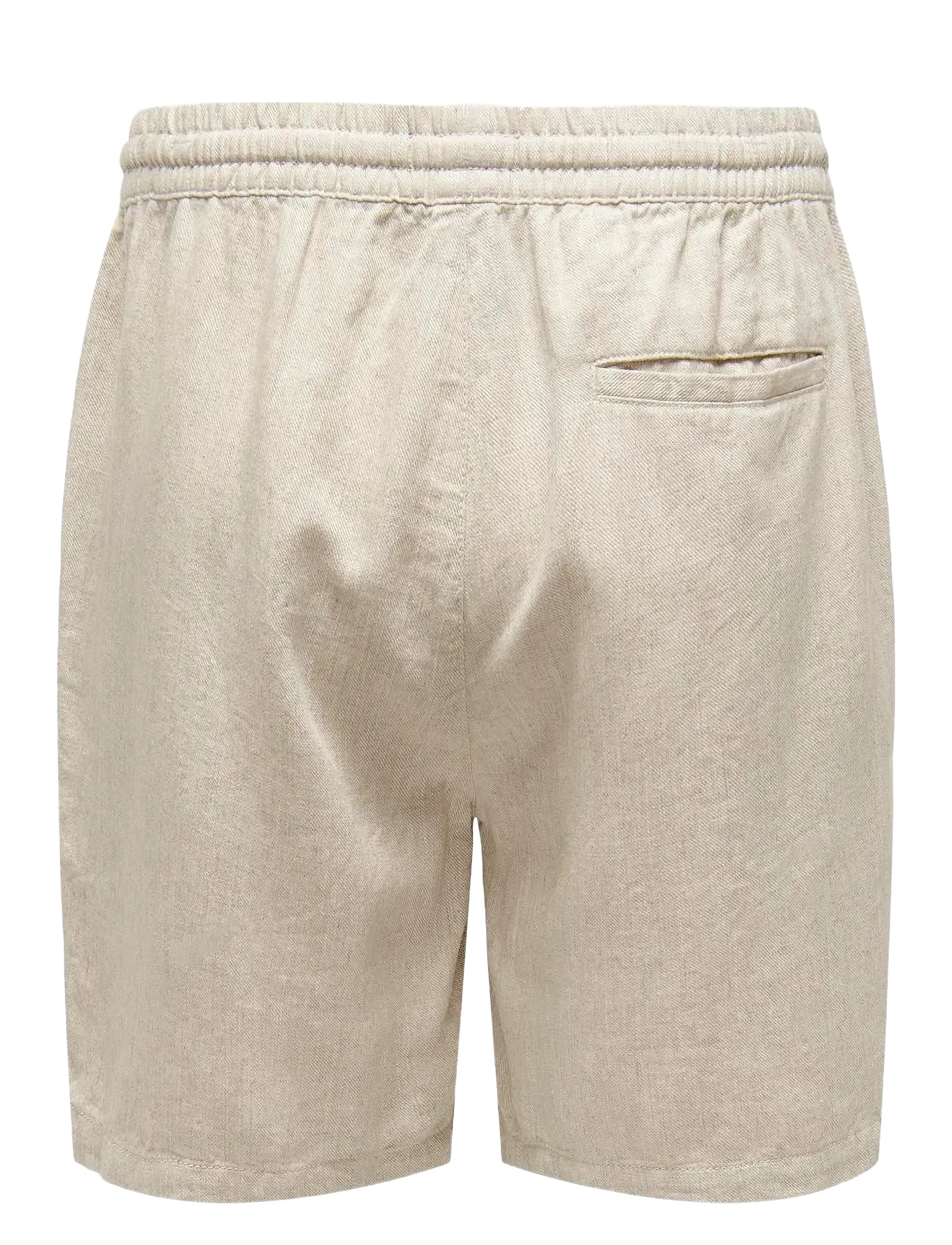 ONLY & SONS - ONSTEL VISC LIN SHORTS 0075 CS - linneshorts - oatmeal - 1