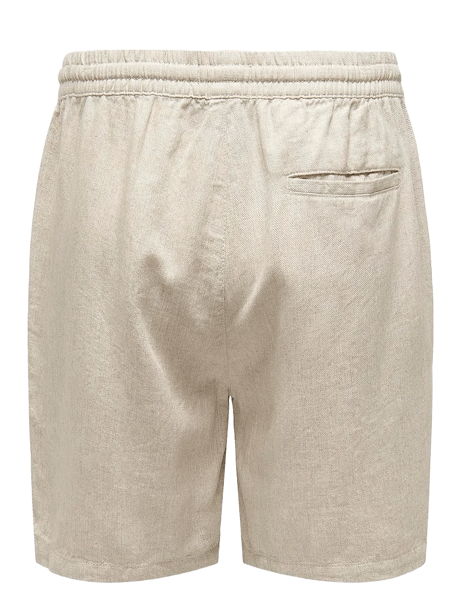 ONLY & SONS - ONSTEL VISC LIN SHORTS 0075 CS - linneshorts - oatmeal - 1