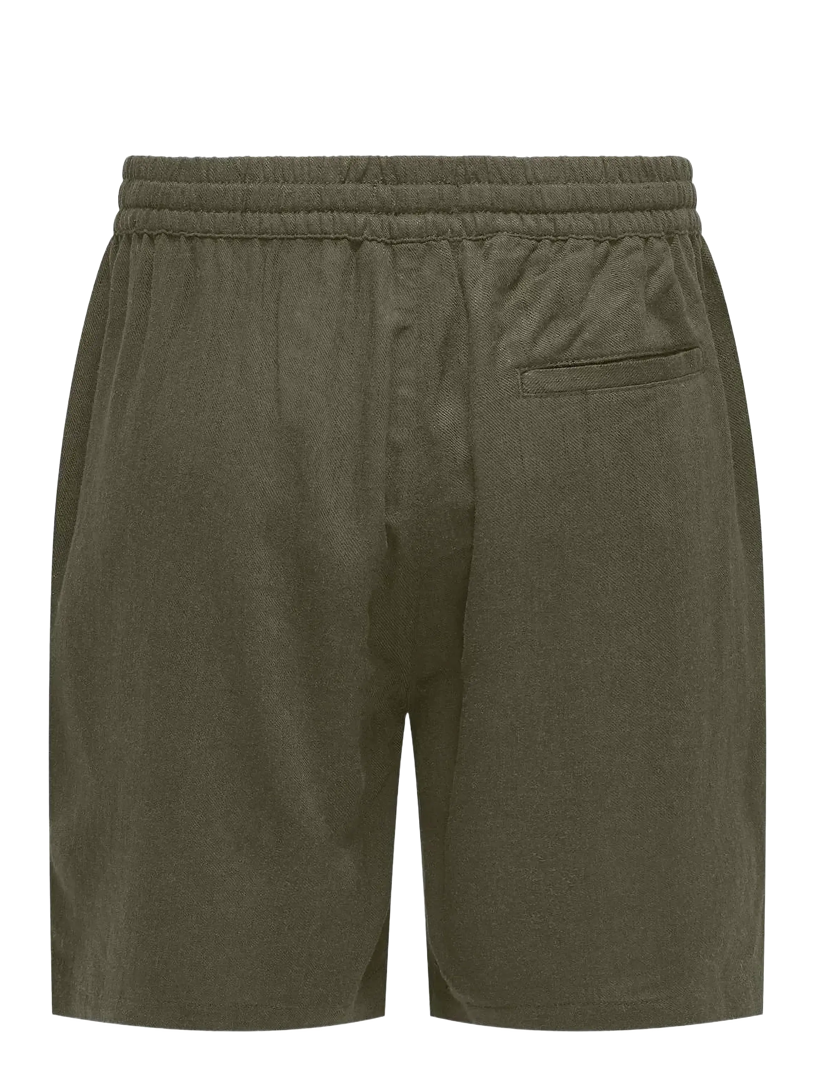 ONLY & SONS - ONSTEL VISC LIN SHORTS 0075 CS - linen shorts - olive night - 1