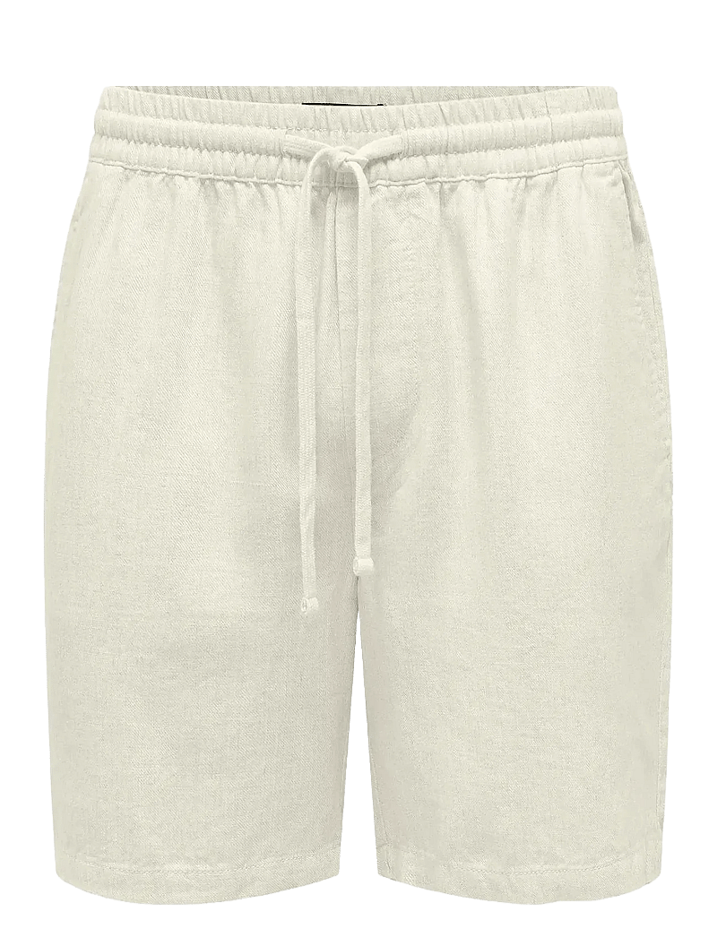 ONLY & SONS - ONSTEL VISC LIN SHORTS 0075 CS - leinen-shorts - white - 0