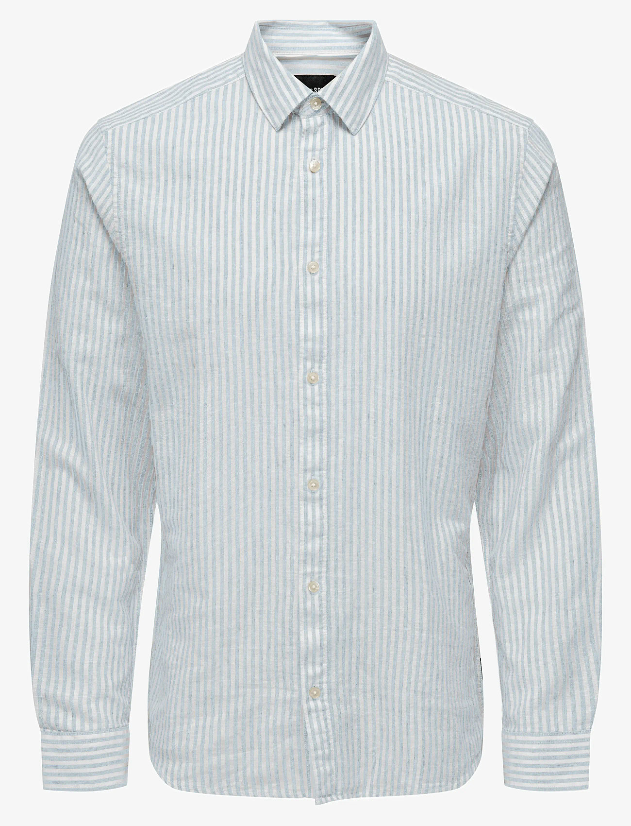 ONLY & SONS - ONSCAIDEN LIFE LS STRIPE LINEN NOOS - stribede skjorter - cashmere blue - 1