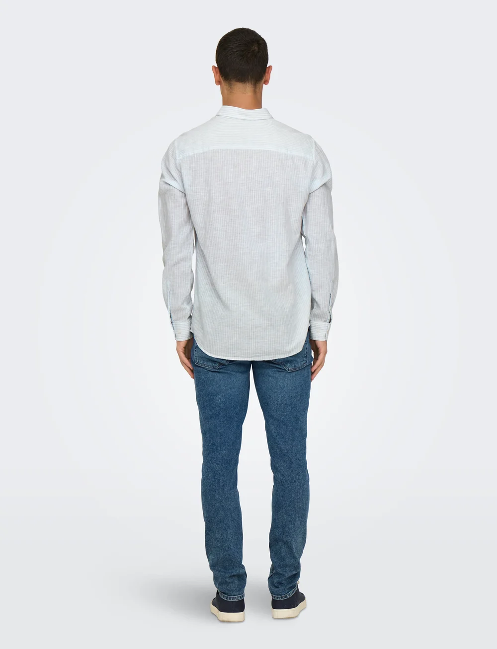 ONLY & SONS - ONSCAIDEN LS STRIPE LINEN SHIRT 6601NOOS - gestreifte hemden - cashmere blue - 3