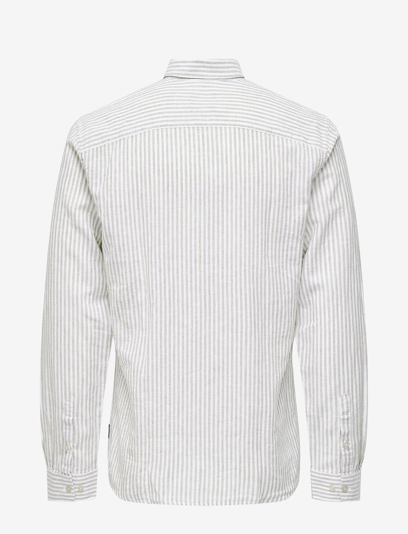 Only & Sons ONSCAIDEN STRIPE - Overhemd - chinchilla/lichtbruin