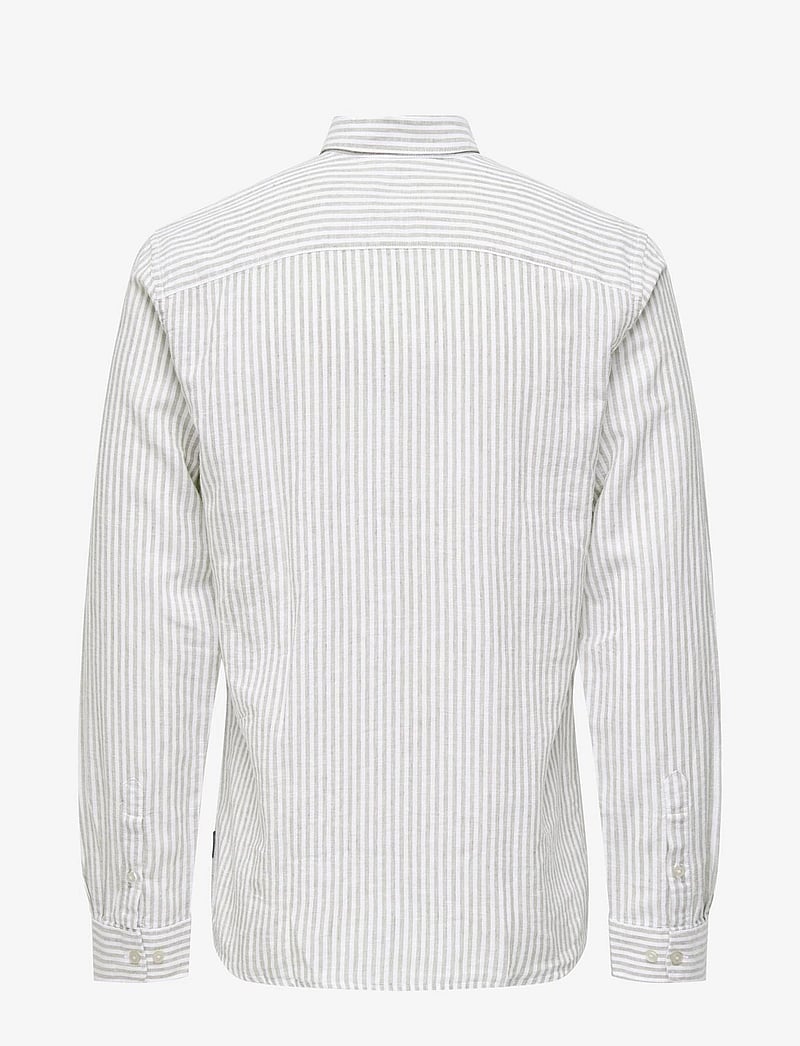 Only & Sons ONSCAIDEN STRIPE - Overhemd - chinchilla/lichtbruin Only & Sons ONSCAIDEN STRIPE - Overhemd - chinchilla/lichtbruin