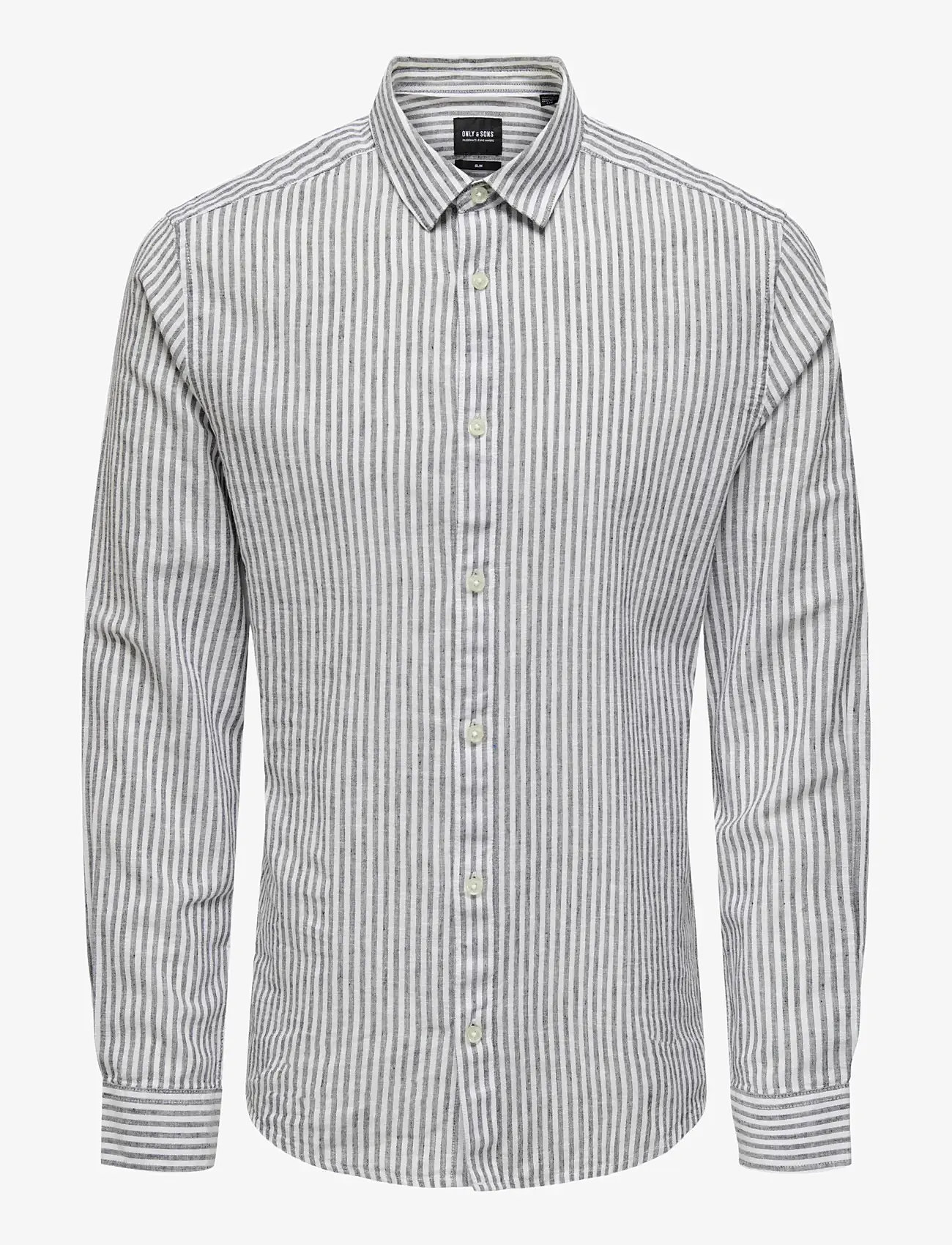 ONLY & SONS - ONSCAIDEN LS STRIPE LINEN SHIRT 6601NOOS - gestreepte overhemden - dark navy - 1