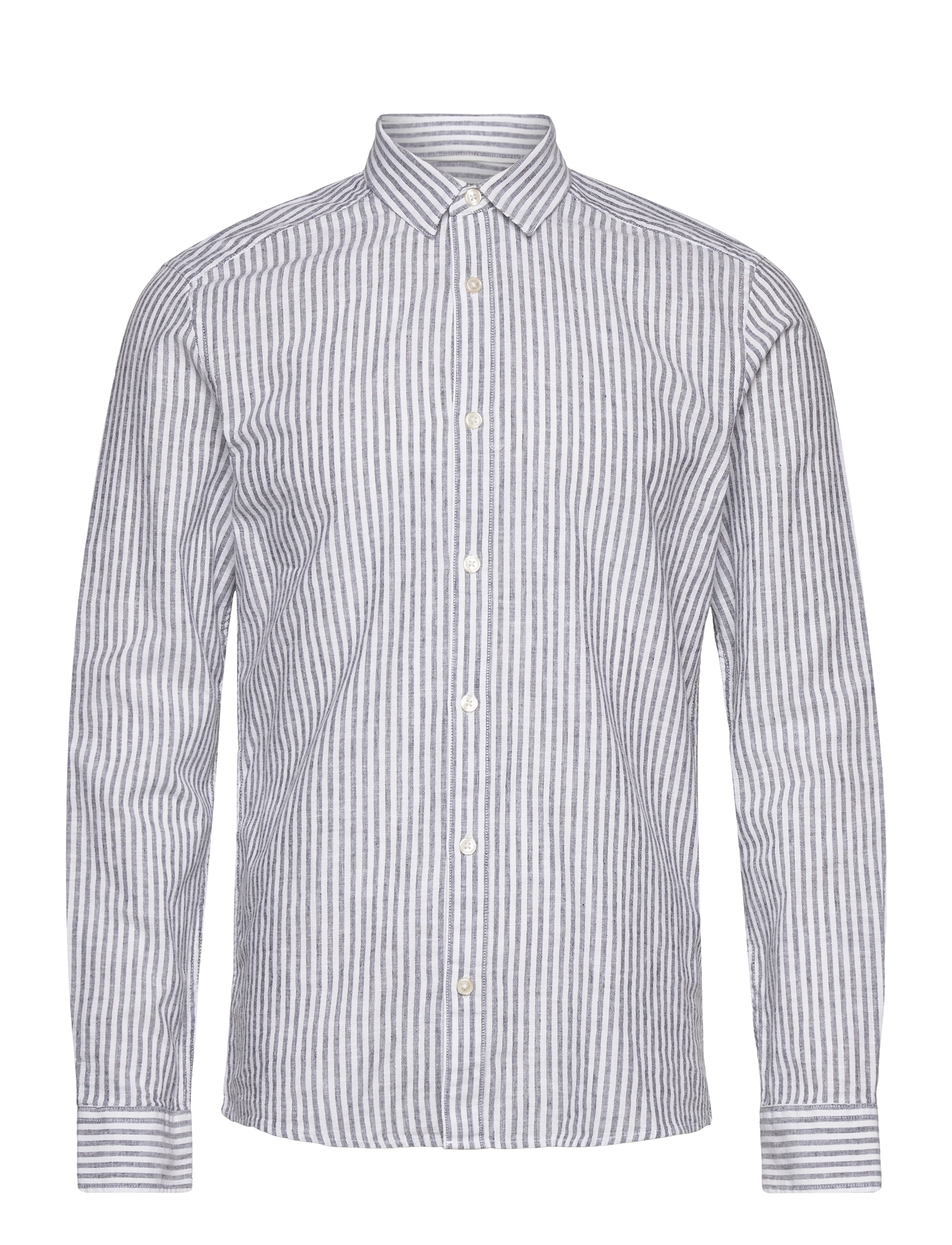 ONLY & SONS ONSCAIDEN LIFE LS STRIPE LINEN 660 NOOS - Kläder - DARK NAVY / navy