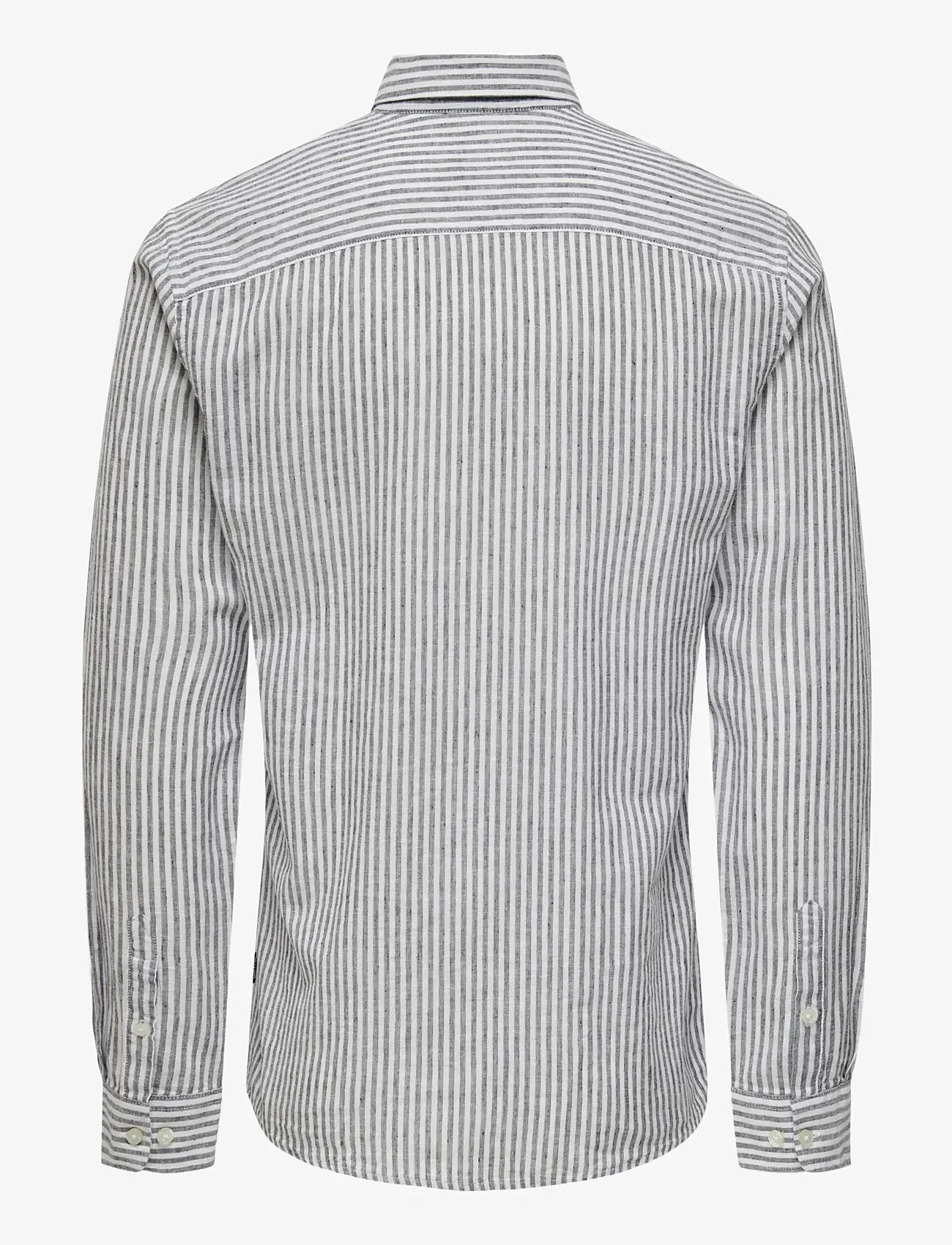 ONLY & SONS - ONSCAIDEN LS STRIPE LINEN SHIRT 6601NOOS - gestreepte overhemden - dark navy - 2