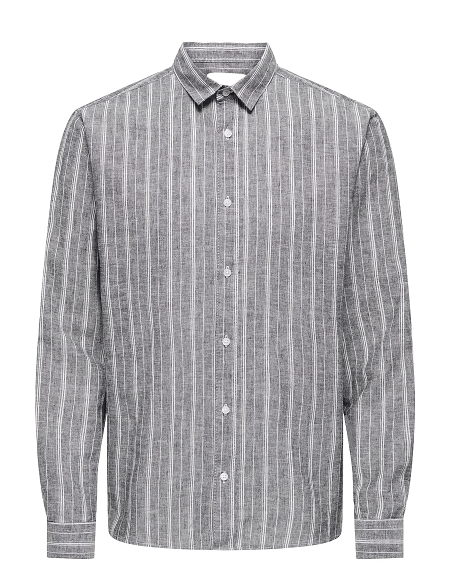 ONLY & SONS - ONSCAIDEN LS STRIPE LINEN SHIRT 6601NOOS - gestreifte hemden - dark sapphire - 1