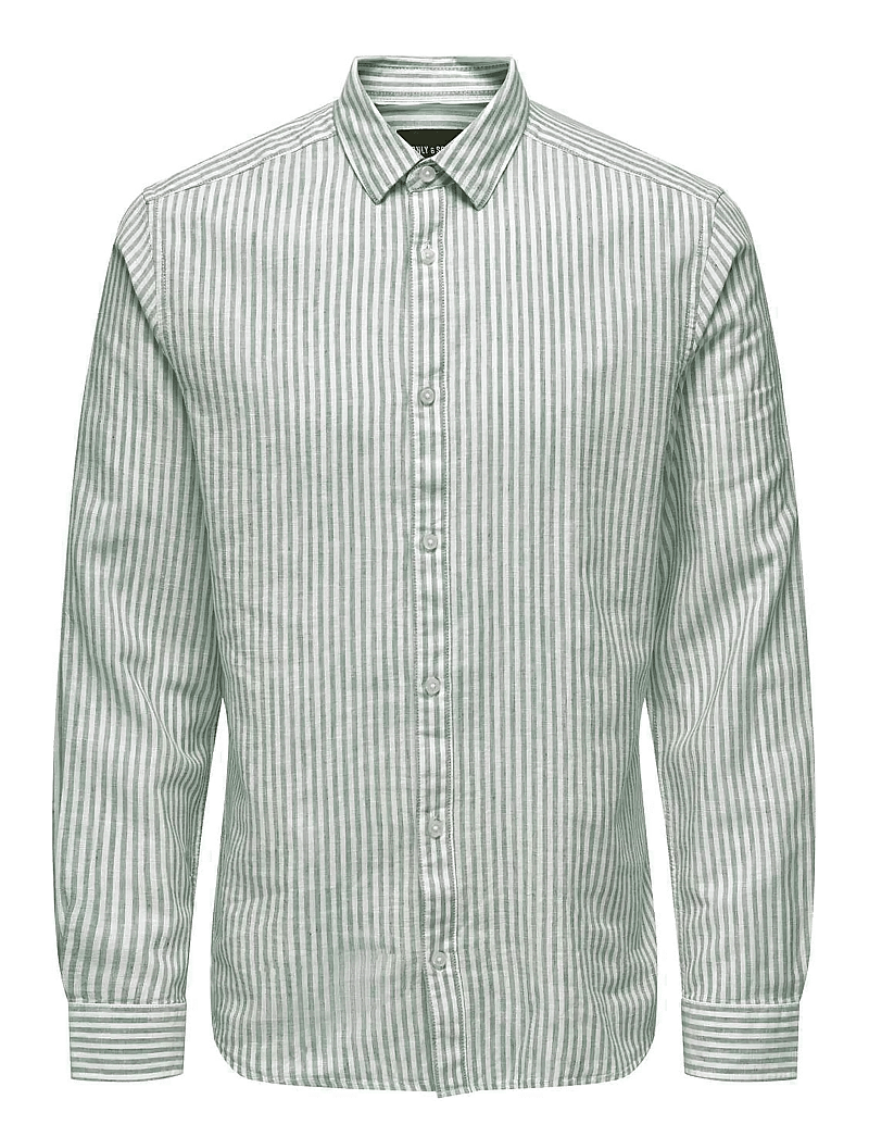 ONLY & SONS - ONSCAIDEN LIFE LS STRIPE LINEN NOOS - gestreifte hemden - sea spray - 1