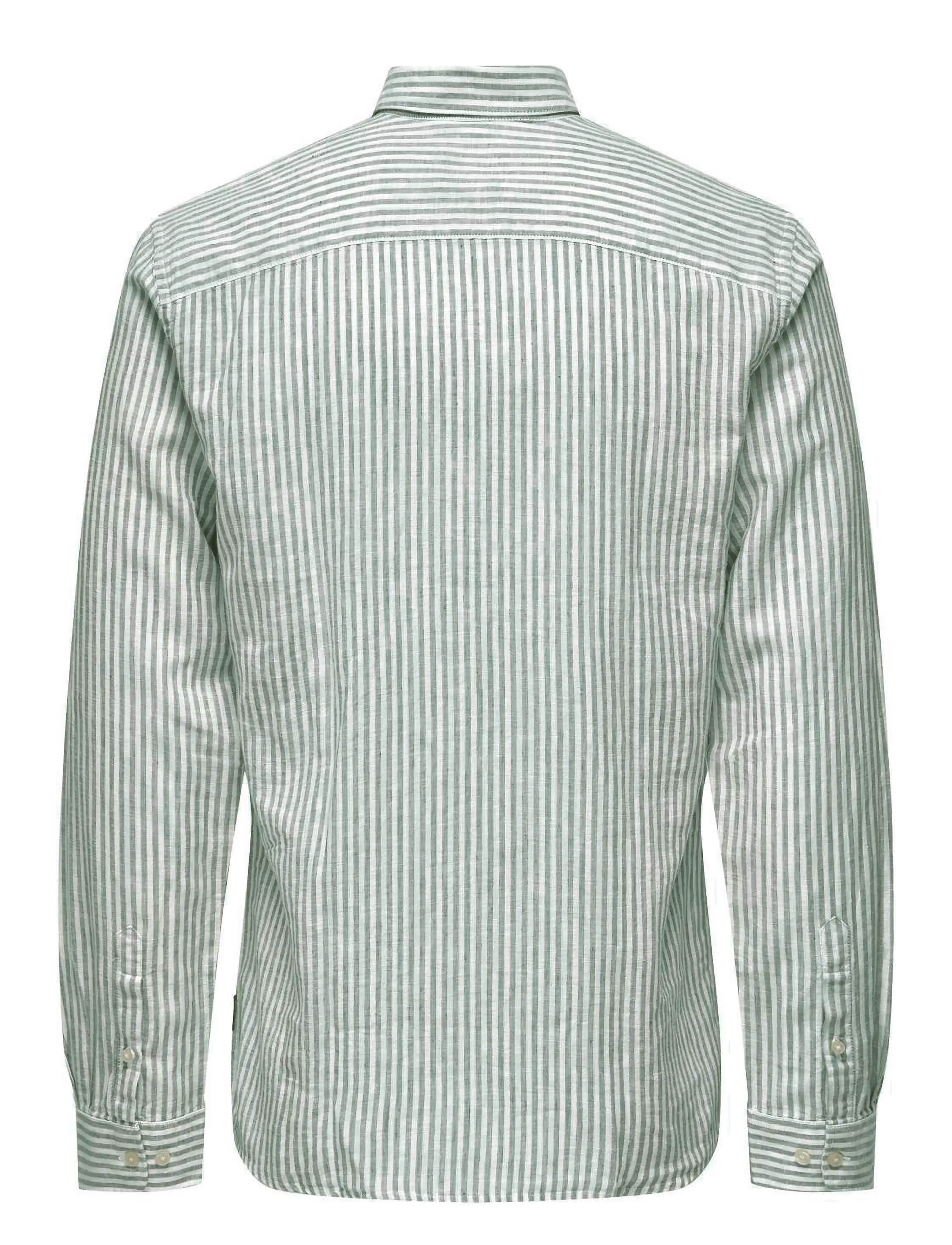 ONLY & SONS - ONSCAIDEN LIFE LS STRIPE LINEN NOOS - gestreifte hemden - sea spray - 2