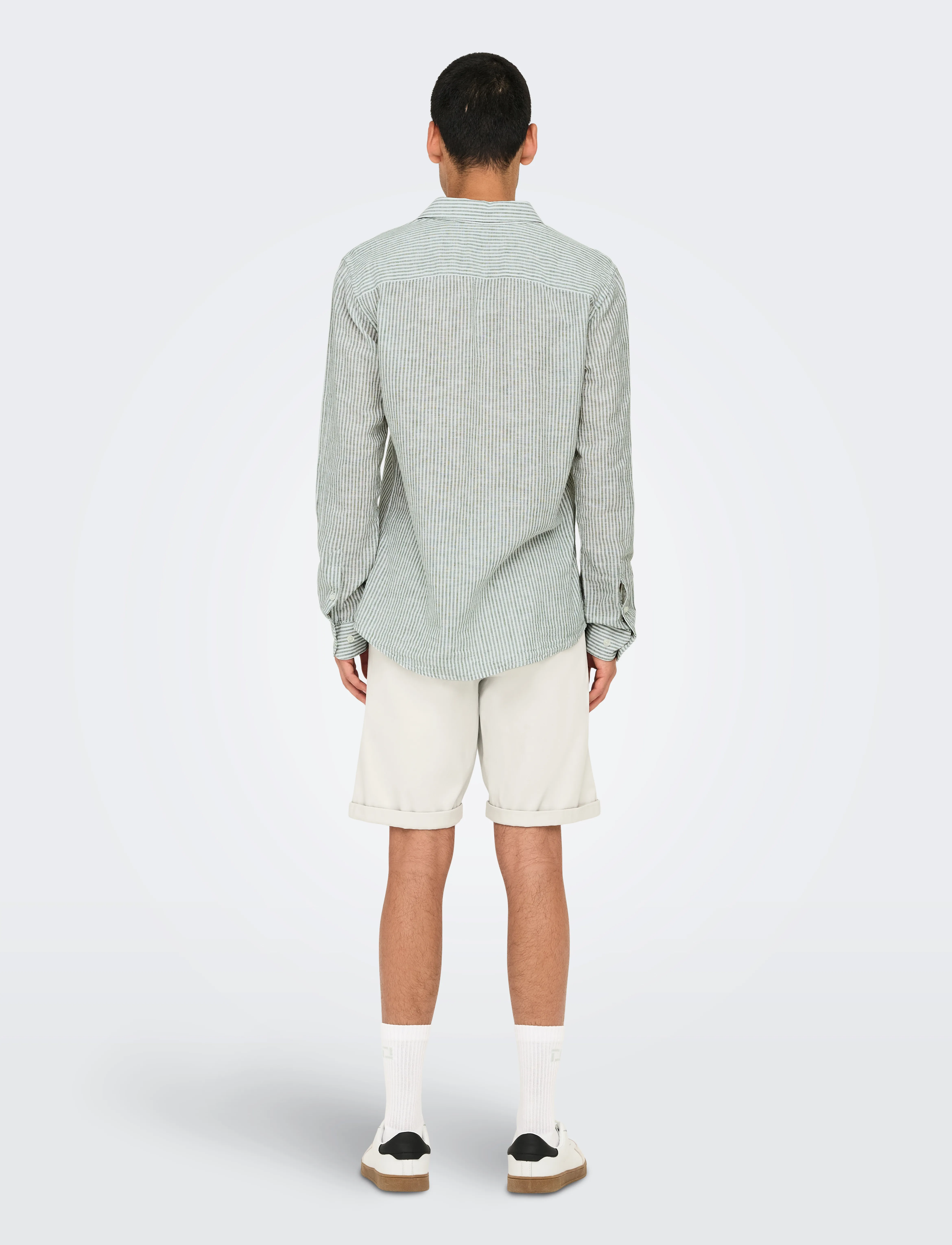ONLY & SONS - ONSCAIDEN LIFE LS STRIPE LINEN NOOS - gestreifte hemden - sea spray - 3