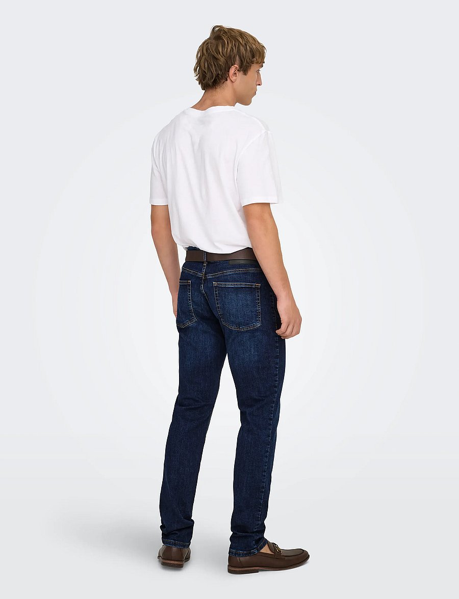 ONLY & SONS - ONSLOOM SLIM DB 6749 MAT DNM NOOS - slim fit jeans - dark blue denim - 3