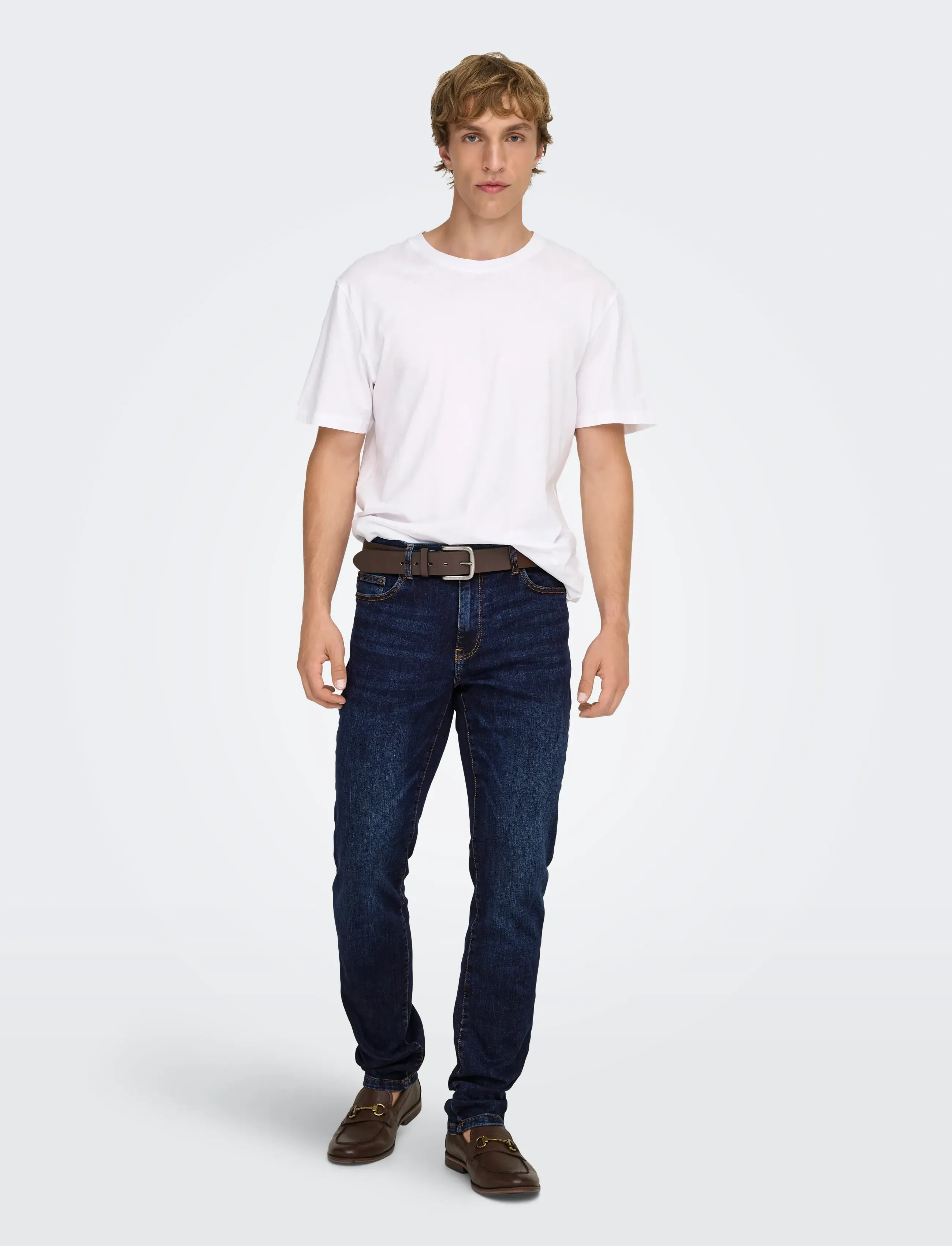 ONLY & SONS - ONSLOOM SLIM DB 6749 MAT DNM NOOS - slim fit jeans - dark blue denim - 4