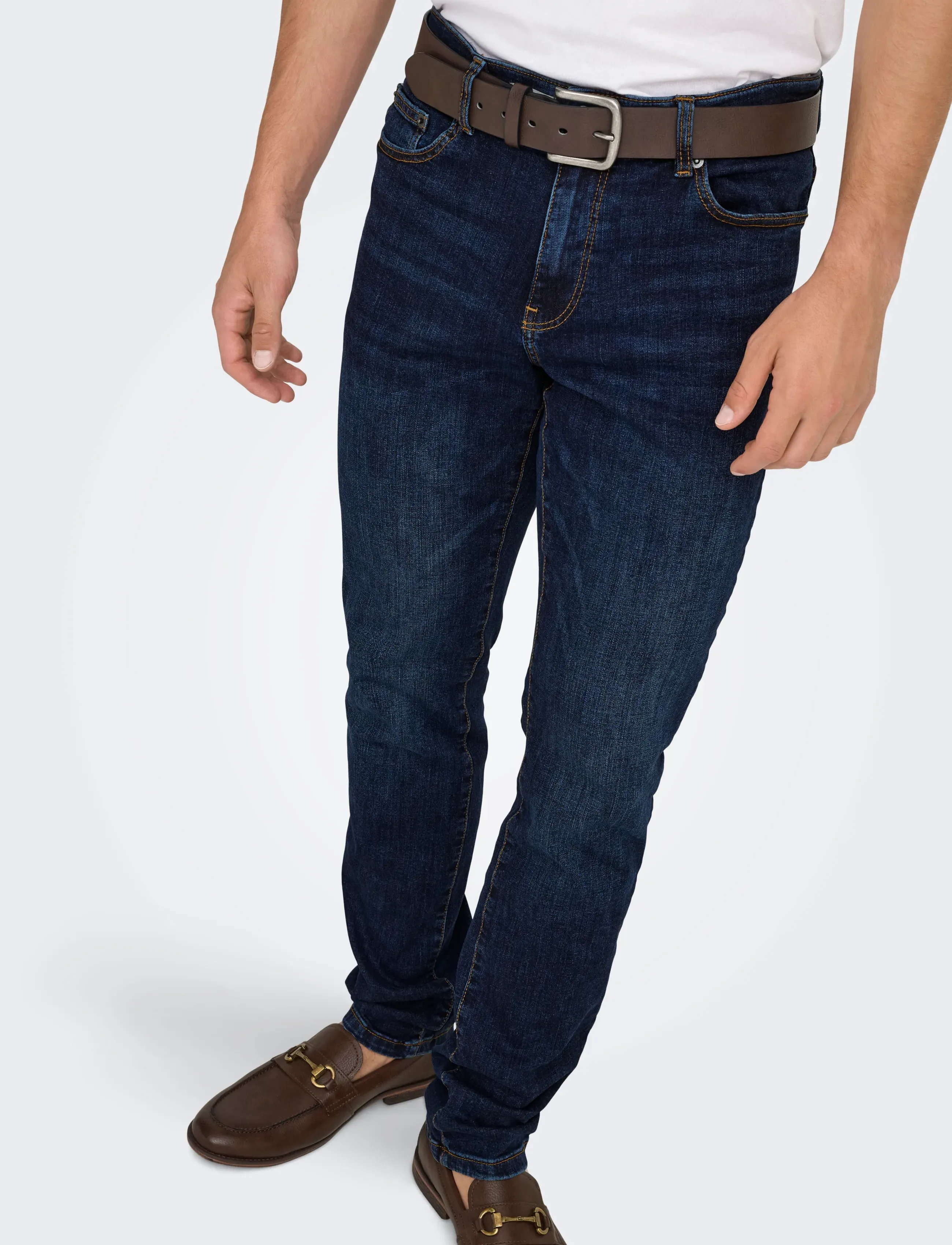 ONLY & SONS - ONSLOOM SLIM DB 6749 MAT DNM NOOS - slim fit jeans - dark blue denim - 5